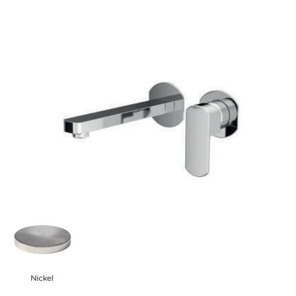Miscelatore monocomando lavabo murale RubiFlux serie Dema canna 25 cm - Nickel by CeramicStore | Lo specialista del tuo bagno