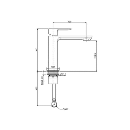 Miscelatore lavabo Paffoni serie Elle senza piletta di scarico - Nero Opaco