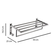 Mensola porta asciugamani L. 50 cm in Acciaio Inox AISI 304 Gedy serie Project - Lucido by CeramicStore | Lo specialista del tuo bagno