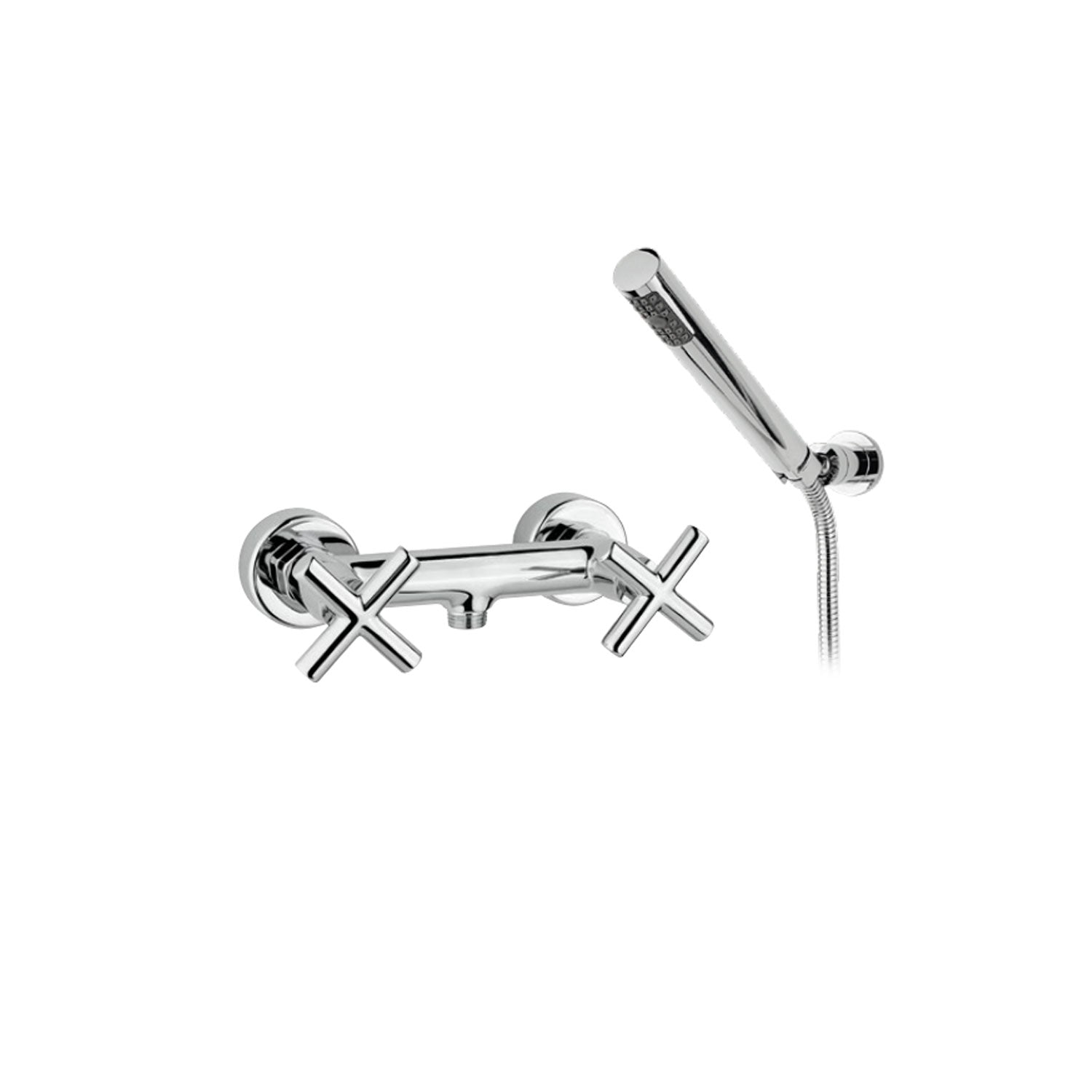 Miscelatore doccia in ottone cromato con kit doccia serie Sirio Keller Taps by CeramicStore | Lo specialista del tuo bagno