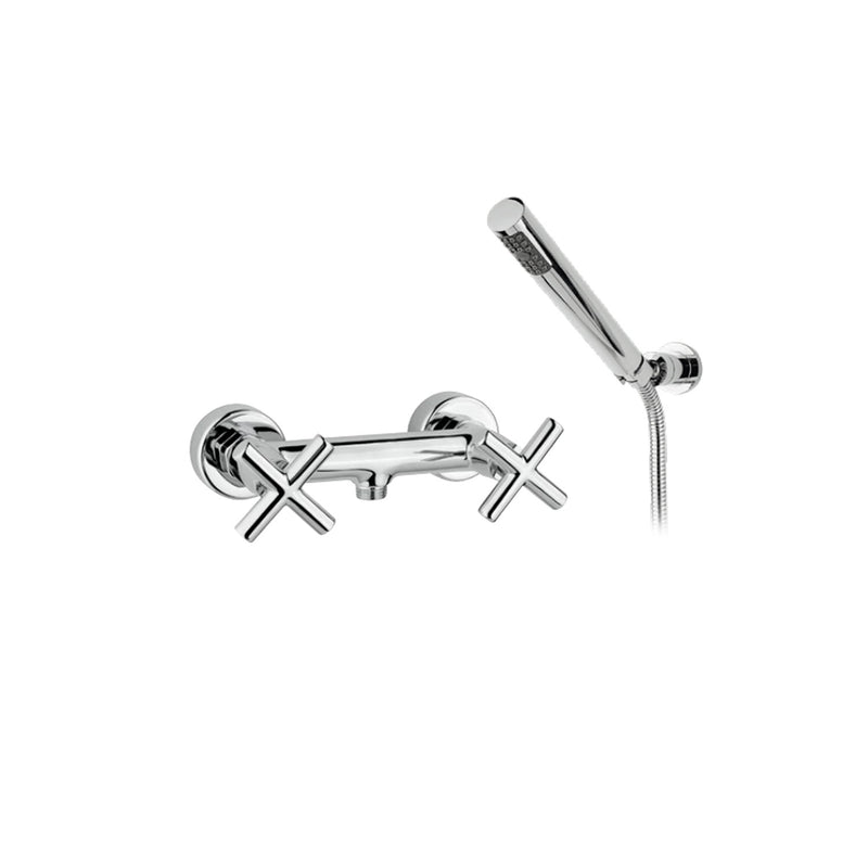 Miscelatore doccia in ottone cromato con kit doccia serie Sirio Keller Taps by CeramicStore | Lo specialista del tuo bagno