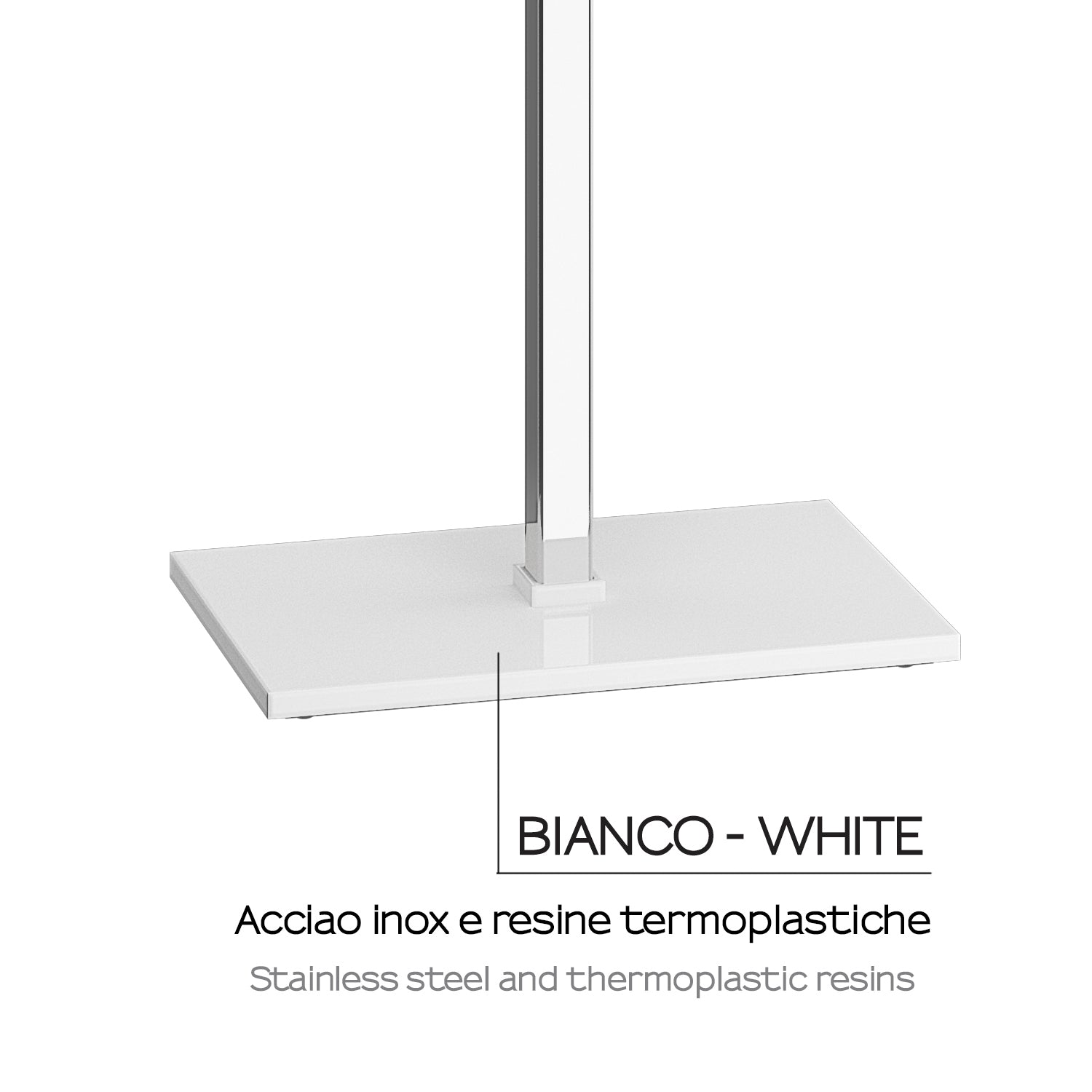 Piantana porta asciugamani in Acciaio Inox Gedy di Rainbow - Bianco Pieno