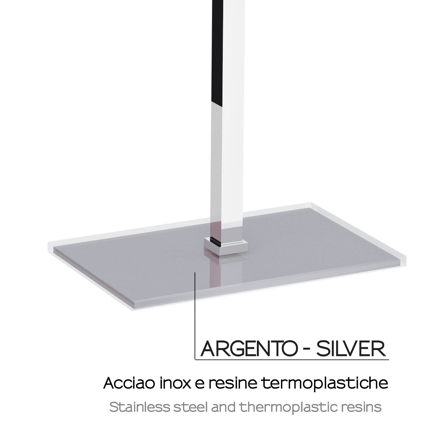 Piantana porta asciugamani in Acciaio Inox Gedy di Rainbow - Argento
