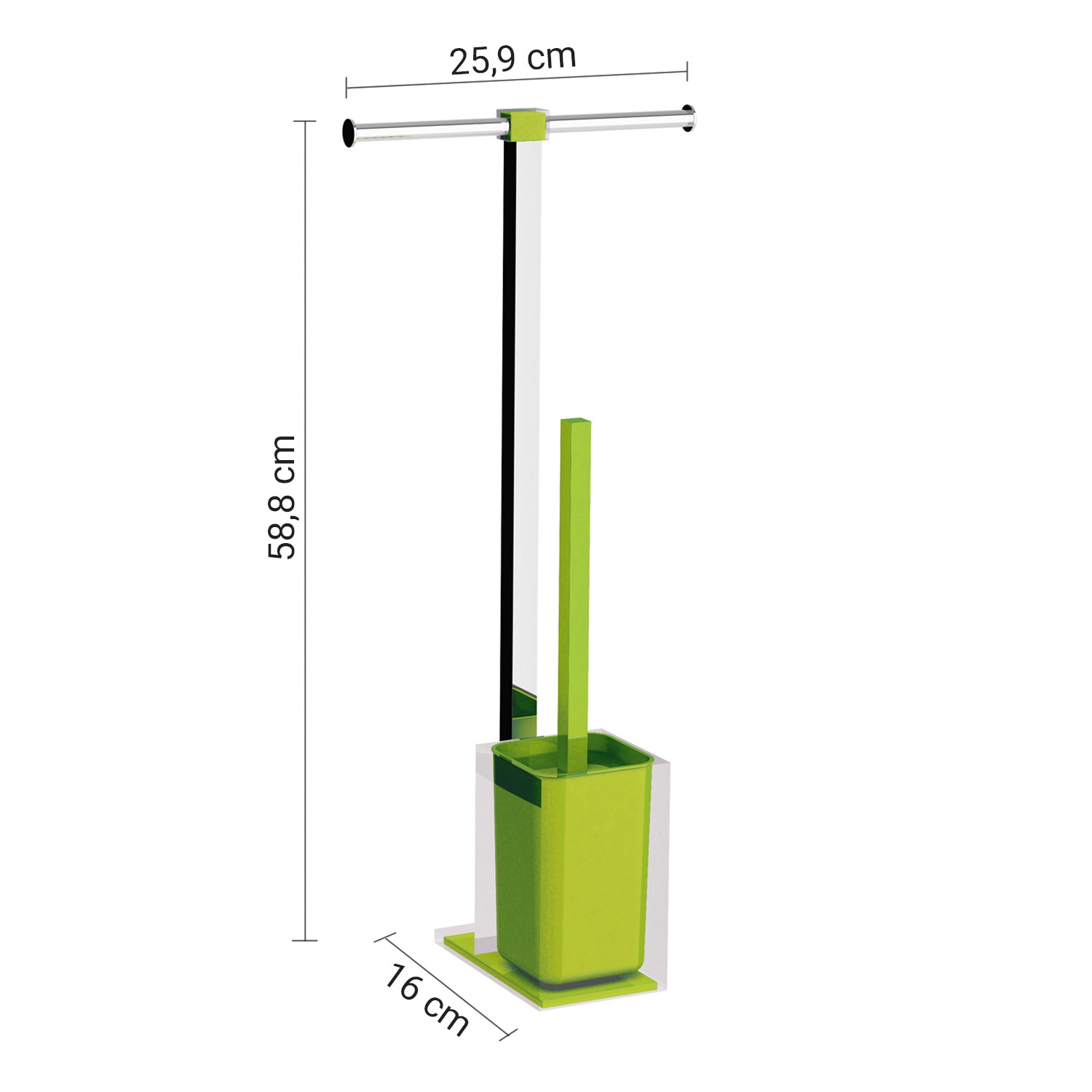 Piantana portarotolo e scopino wc in Acciaio Inox Gedy serie Rainbow - Verde Acido