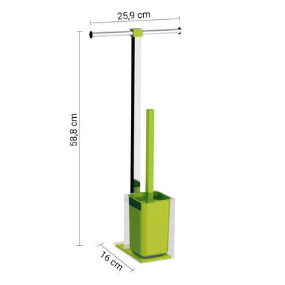 Piantana portarotolo e scopino wc in Acciaio Inox Gedy serie Rainbow - Verde Acido