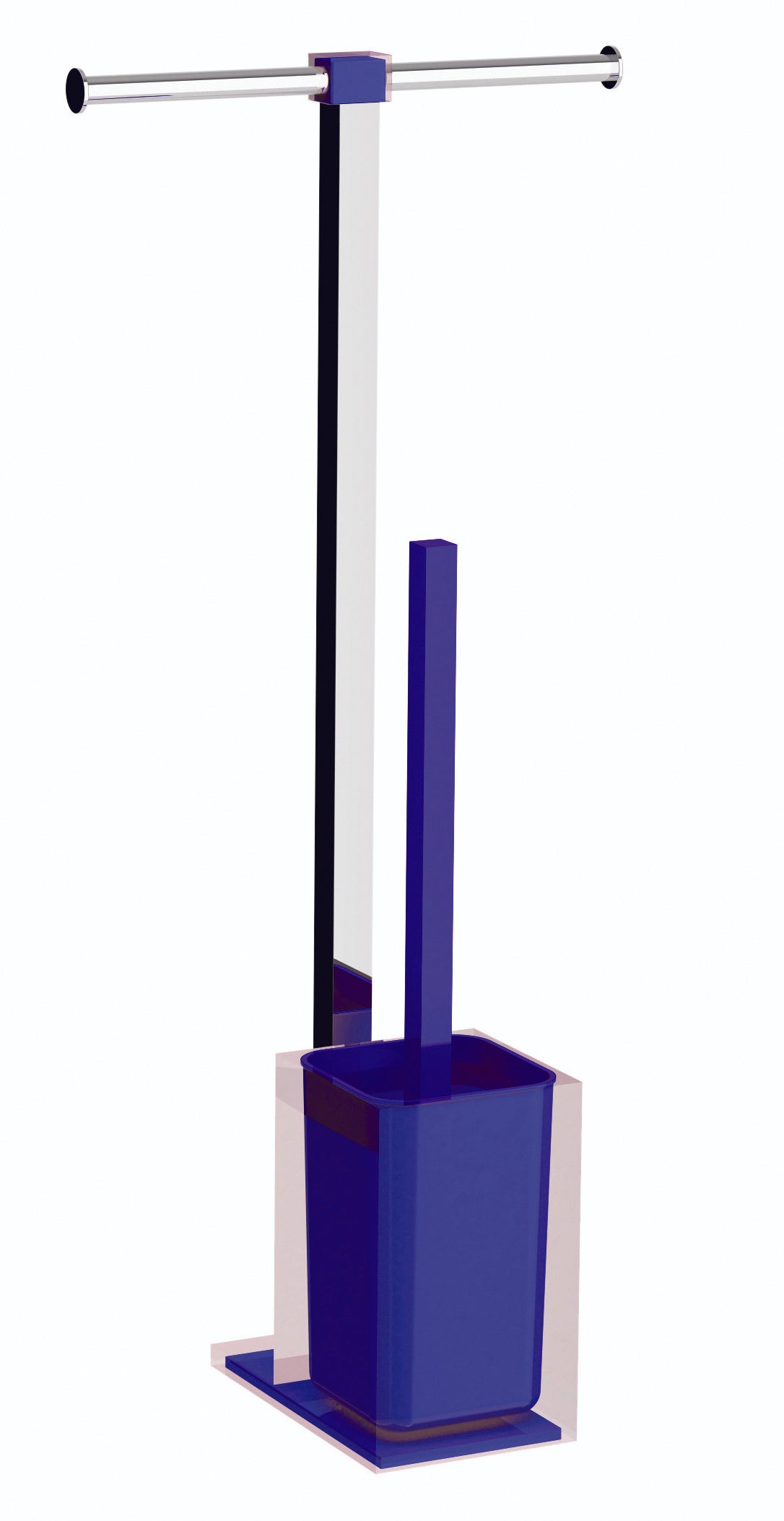 Piantana portarotolo e scopino wc in Acciaio Inox Gedy serie Rainbow - Blu