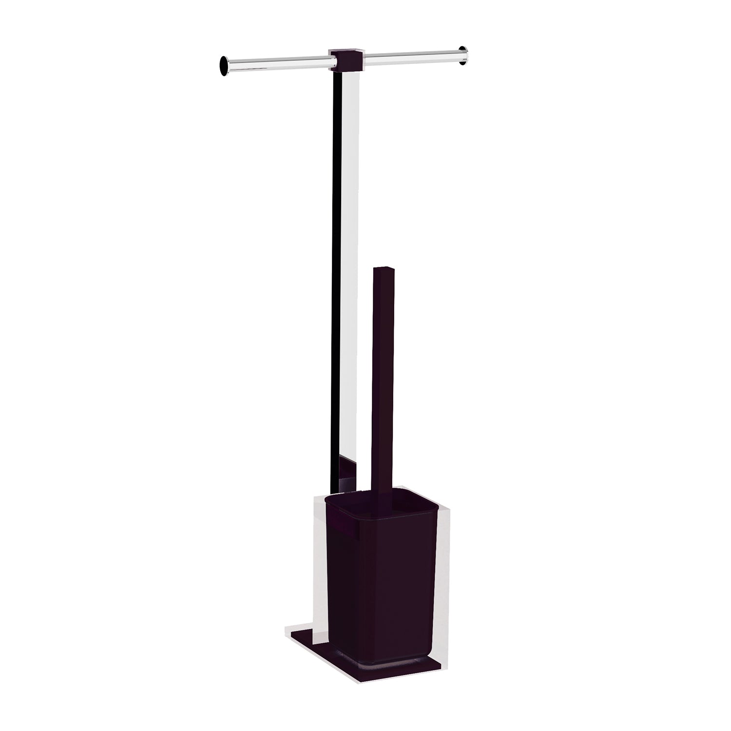 Piantana portarotolo e scopino wc in Acciaio Inox Gedy serie Rainbow - Nero