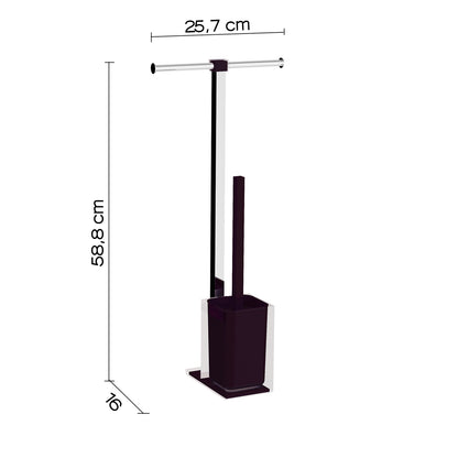 Piantana portarotolo e scopino wc in Acciaio Inox Gedy serie Rainbow - Nero