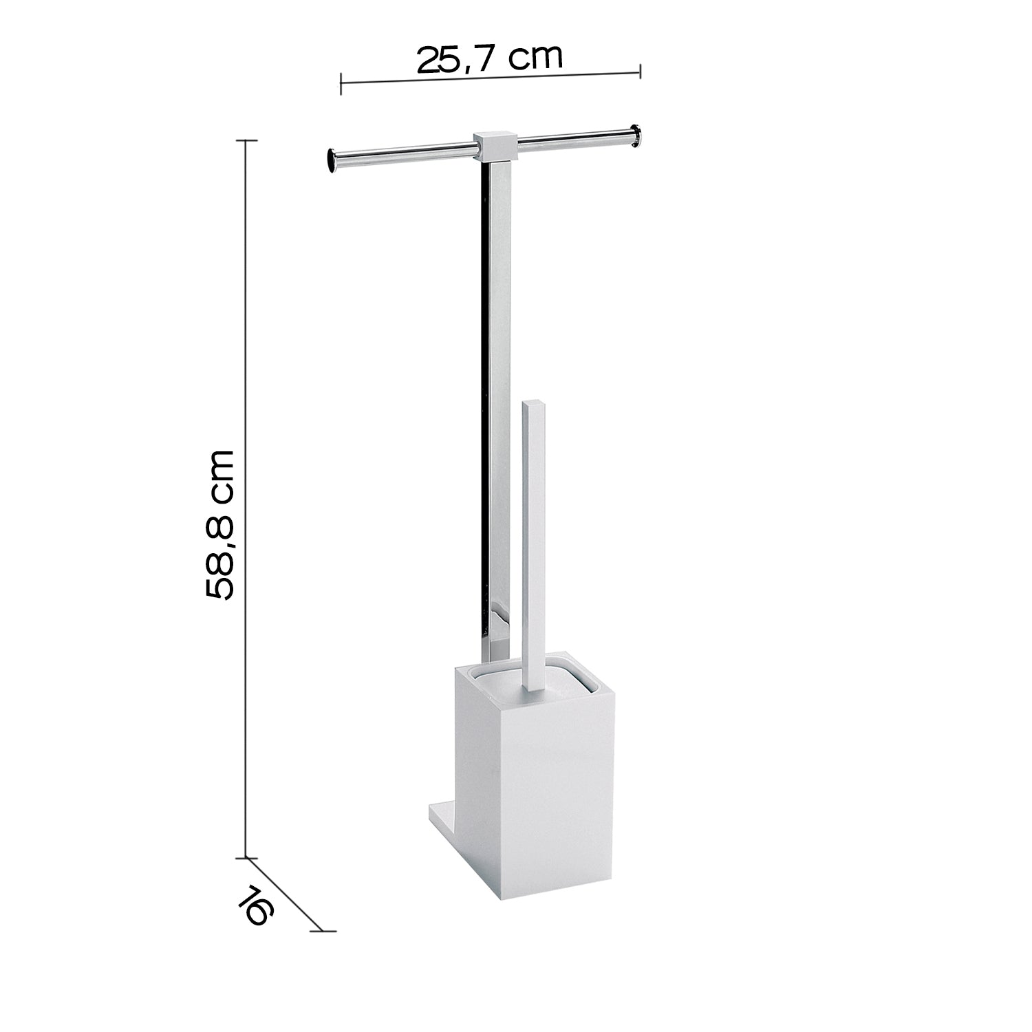 Piantana portarotolo e scopino wc in Acciaio Inox Gedy serie Rainbow - Bianco Pieno