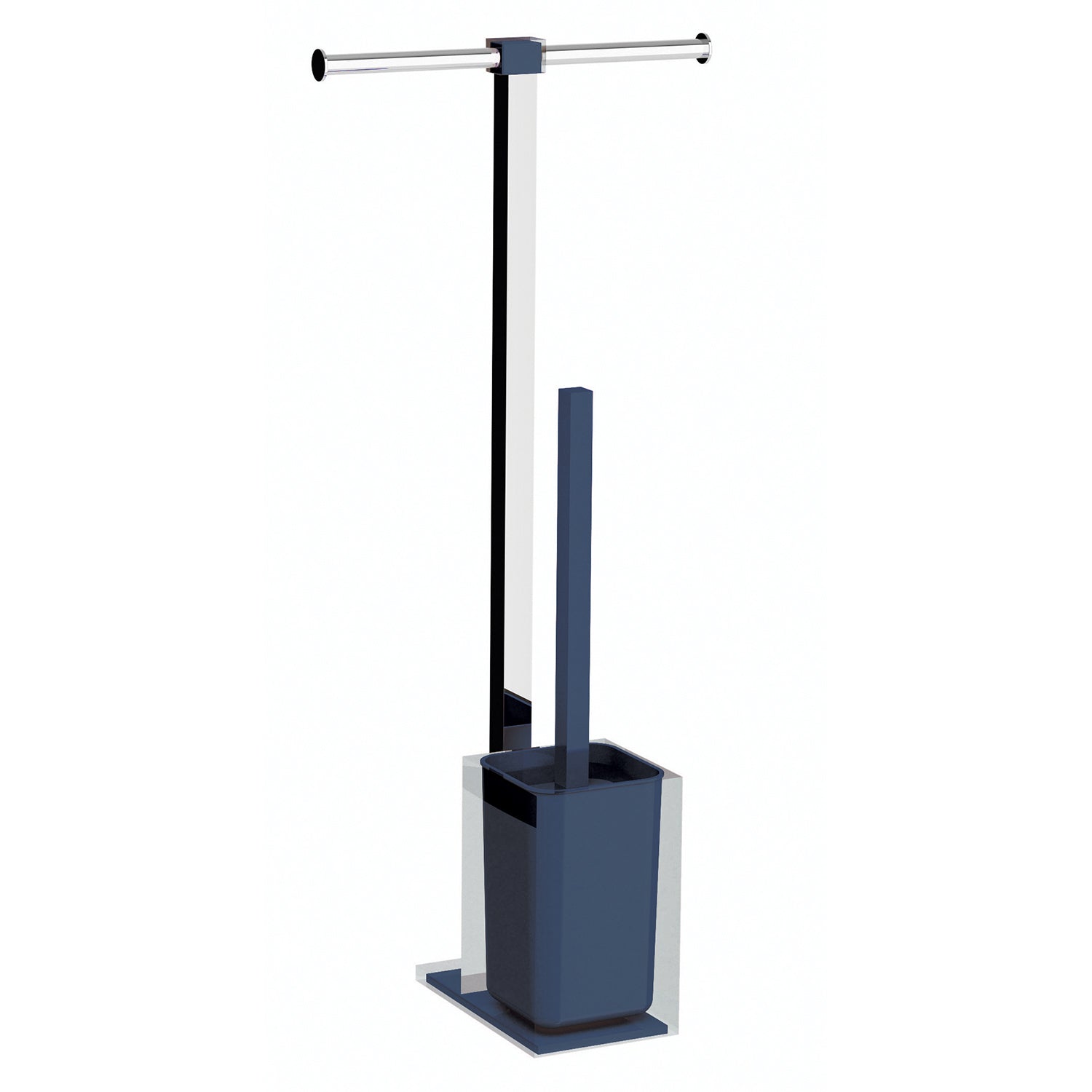 Piantana portarotolo e scopino wc in Acciaio Inox Gedy serie Rainbow - Blu Petrolio