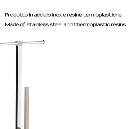 Piantana portarotolo e scopino wc in Acciaio Inox Gedy serie Rainbow - Trasparente/Tortora chiaro