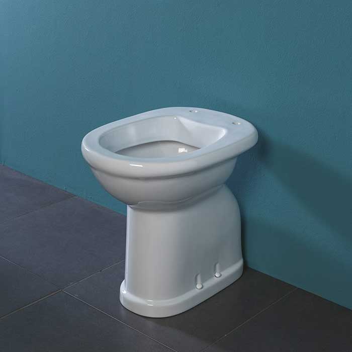 Vaso per persone con disabilità e persone anziane ceramica bianca con scarico a pavimento Alice Ceramica