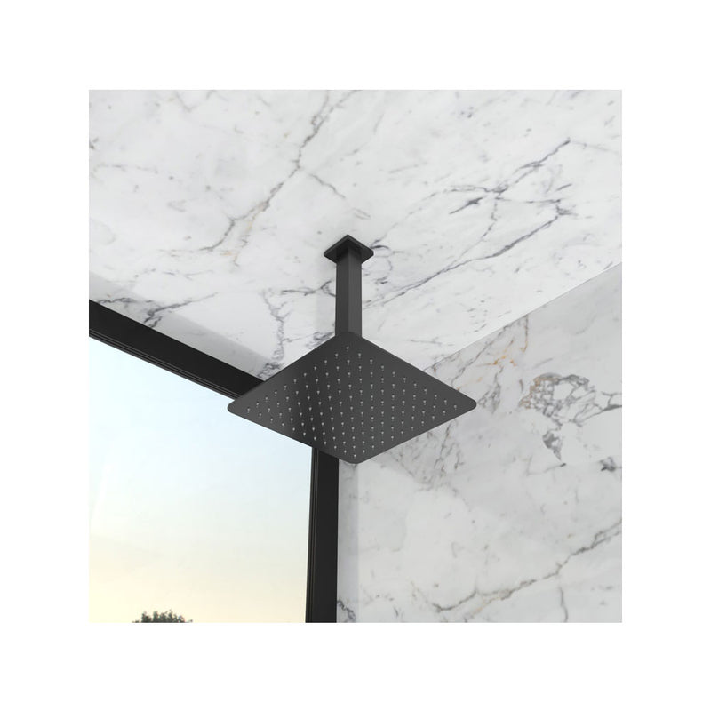 Soffione doccia quadrato ultrapiatto in acciaio inox by GME - Nero opaco - 25x25 cm by CeramicStore | Lo specialista del tuo bagno