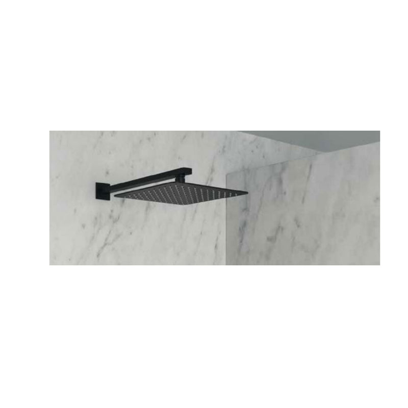 Soffione doccia quadrato ultrapiatto in acciaio inox by GME - Nero opaco - 25x25 cm by CeramicStore | Lo specialista del tuo bagno