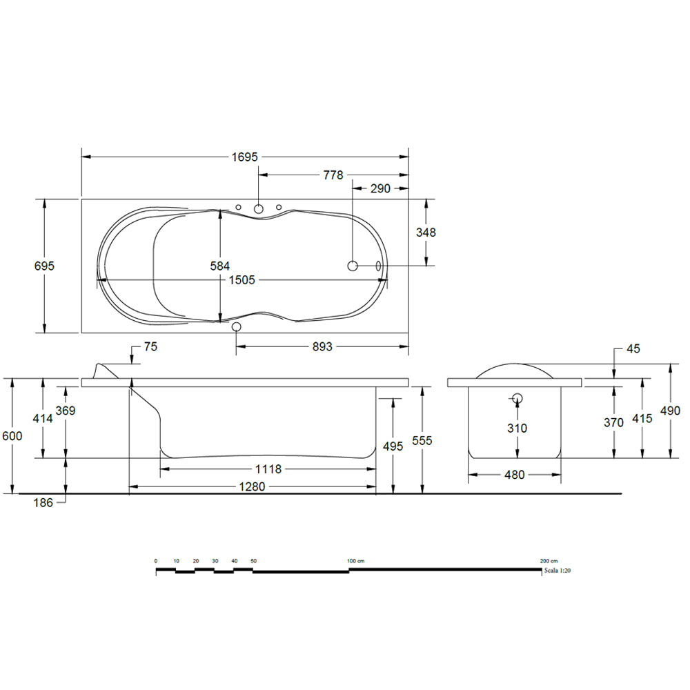 Vasca idromassaggio Relax Idrosystem Sonia 170x70 by CeramicStore | Lo specialista del tuo bagno