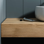 Mensola in legno per lavabi da appoggio 190 cm Finitura Rovere Antico Grezzo