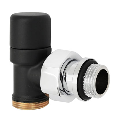Kit valvola termostatizzabile e detentore a squadra 1/2" Modello Ovus Nero Opaco by CeramicStore | Lo specialista del tuo bagno