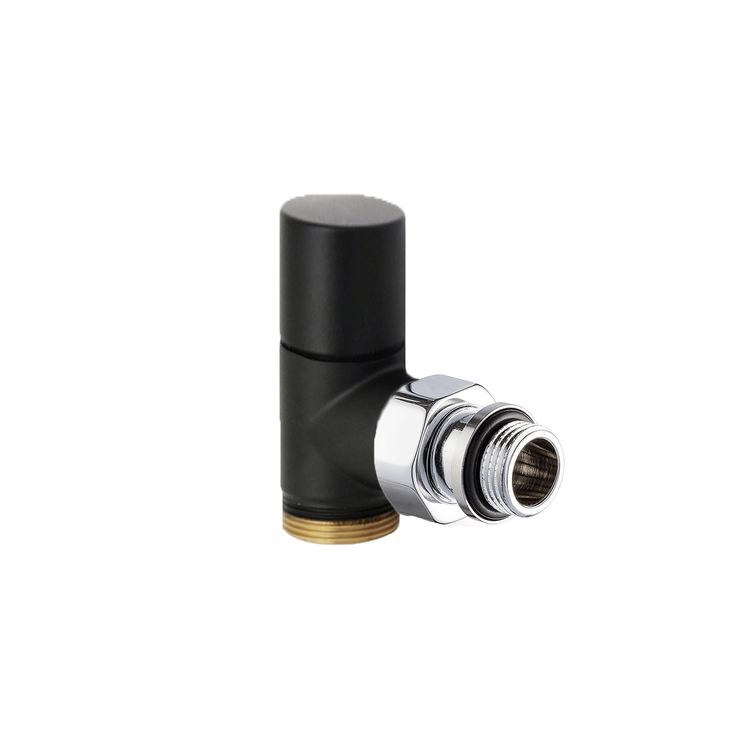 Kit valvola termostatizzabile e detentore a squadra 1/2" Modello Rondera Light Nero Opaco by CeramicStore | Lo specialista del tuo bagno
