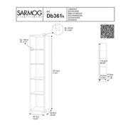 Colonna a Giorno Libreria con 5 ripiani finitura Cemento by Sarmog by CeramicStore | Lo specialista del tuo bagno