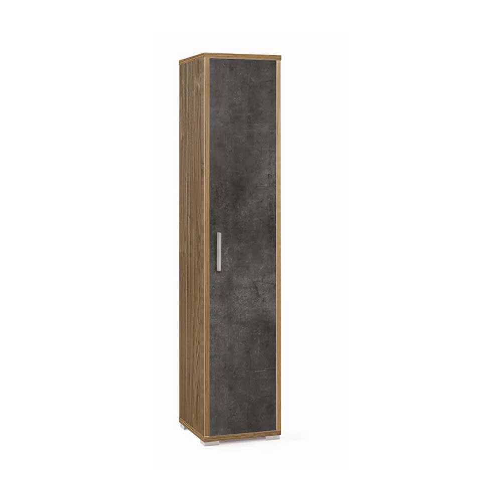 Colonna Multiuso con 4 ripiani di cui 2 regolabili finitura Struttura Noce Stelvio / Finitura Frontale Ossido Nero by Sarmog by CeramicStore | Lo specialista del tuo bagno