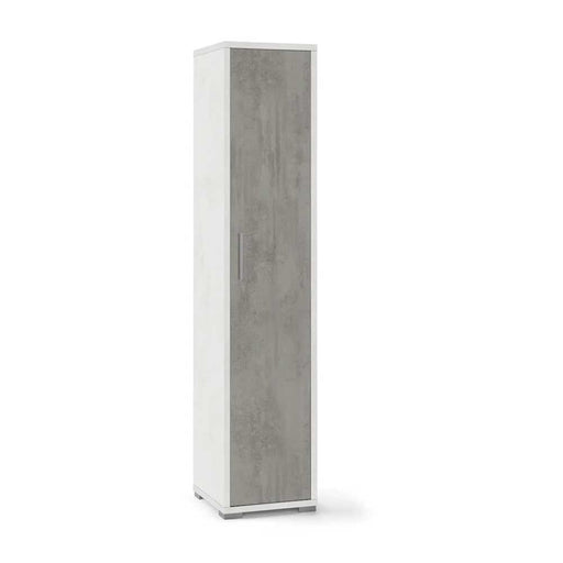 Colonna Multiuso con 4 ripiani di cui 2 regolabili finitura Struttura Ossido Bianco / Finitura Frontale Cemento by Sarmog by CeramicStore | Lo specialista del tuo bagno