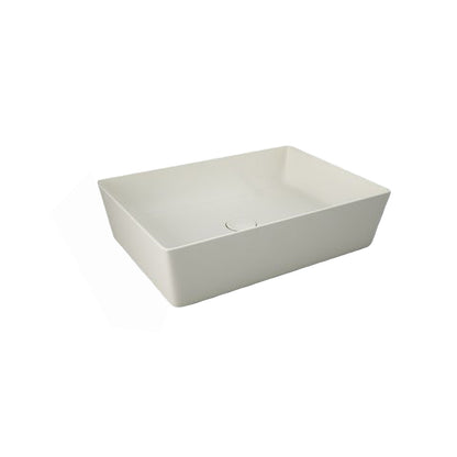 Lavabo da appoggio rettangolare bordi sottili Sensation in ceramica 50x36 cm- Beige Opaco