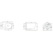 Sanitari sospesi senza brida con copriwater soft close BathCore serie Cuore L 36 x P 52 cm â€“ Bianco lucido