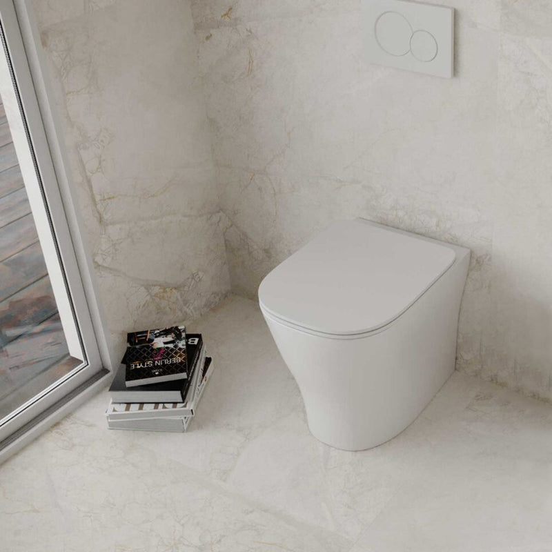 Vaso a terra con copriwater soft close Eira BathCore L 34 Ã— P 53 Ã— H 42 cm â€“ Bianco lucido