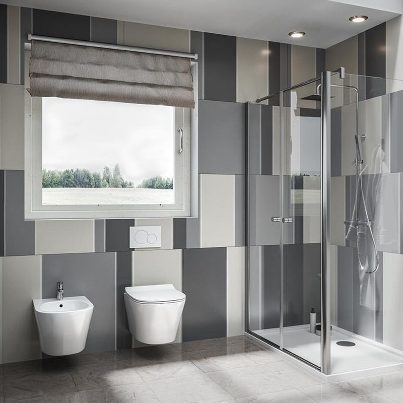 Wandhängende Sanitäranlagen mit Soft-Close-WC-Sitz BathCore Serie Eira L 36 x T 53 cm Weiß glänzend