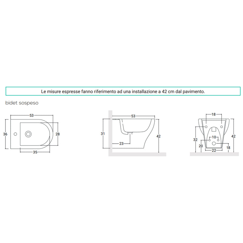 Sanitari sospesi con copriwater soft close BathCore serie Eira L 36 x P 53 cm €“ Bianco lucido by CeramicStore | Lo specialista del tuo bagno