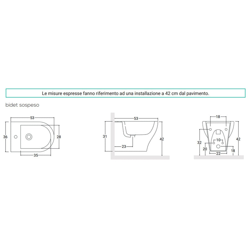 Wandhängende Sanitäranlagen mit Soft-Close-WC-Sitz BathCore Serie Eira L 36 x T 53 cm Weiß glänzend