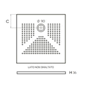 Piatto doccia quadrato in ceramica DocciaGo 80x80 cm - Bianco opaco by CeramicStore | Lo specialista del tuo bagno