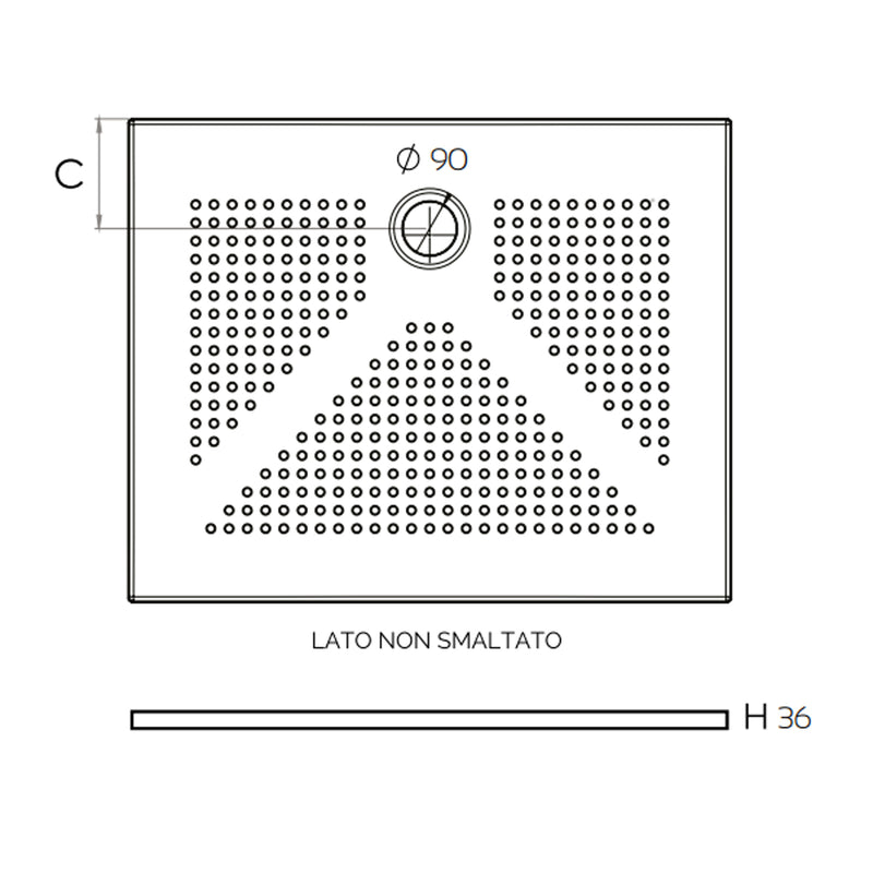 Piatto doccia rettangolare in ceramica DocciaGo 70x90 cm - Bianco opaco