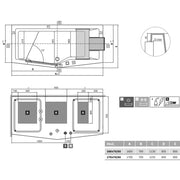 Vasca per anziani Iris 170x80 cm con porta a sinistra e installazione a sinistra by CeramicStore | Lo specialista del tuo bagno