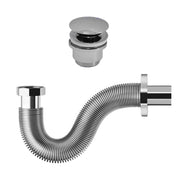 Sifone flessibile ed estensibile 30-45 cm con piletta click clack in ottone per lavabi senza troppo pieno by CeramicStore | Lo specialista del tuo bagno