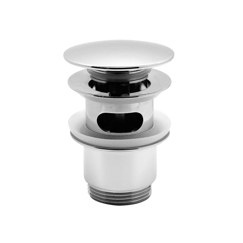 Set 2 Sifoni estensibili in acciaio inox 35-40 cm con 2 pilette click clack in ottone per lavabi con troppo pieno by CeramicStore | Lo specialista del tuo bagno