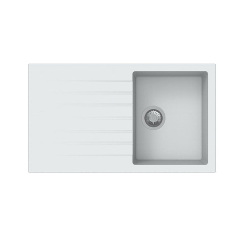 Lavello da cucina in resina con 1 vasca 86x50xH. 20 cm €“ Bianco by CeramicStore | Lo specialista del tuo bagno