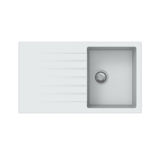 Lavello da cucina in resina con 1 vasca 86x50xH. 20 cm €“ Bianco by CeramicStore | Lo specialista del tuo bagno