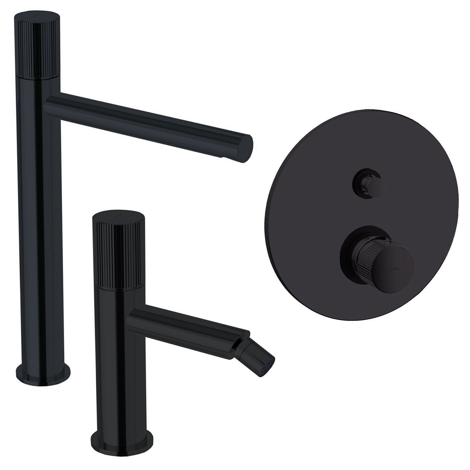 Set di miscelatori lavabo alto-bidet-doccia con deviatore Paffoni Jo Nero Opaco by CeramicStore | Lo specialista del tuo bagno