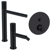 Set di miscelatori lavabo alto-bidet-doccia con deviatore Paffoni Jo Nero Opaco by CeramicStore | Lo specialista del tuo bagno