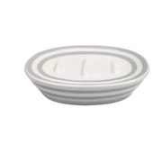 Porta Sapone in ceramica di colore bianco/grigio collezione DELIA