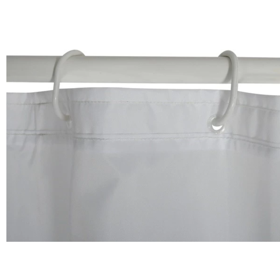 Tenda da doccia anti-muffa in poliestere 100% bianco/grigio collezione DELIA by CeramicStore | Lo specialista del tuo bagno