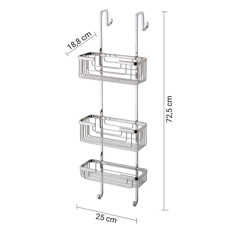 Portaoggetti doccia appendibile a 3 ripiani in Ottone modello Apollo di Gedy - Cromato by CeramicStore | Lo specialista del tuo bagno