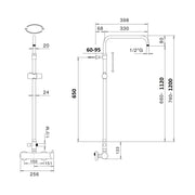 Colonna doccia C40 regolabile con deviatore MX1B by CeramicStore | Lo specialista del tuo bagno