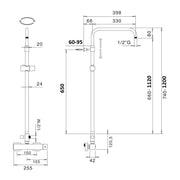 Colonna doccia C40 regolabile con deviatore MX1Q by CeramicStore | Lo specialista del tuo bagno