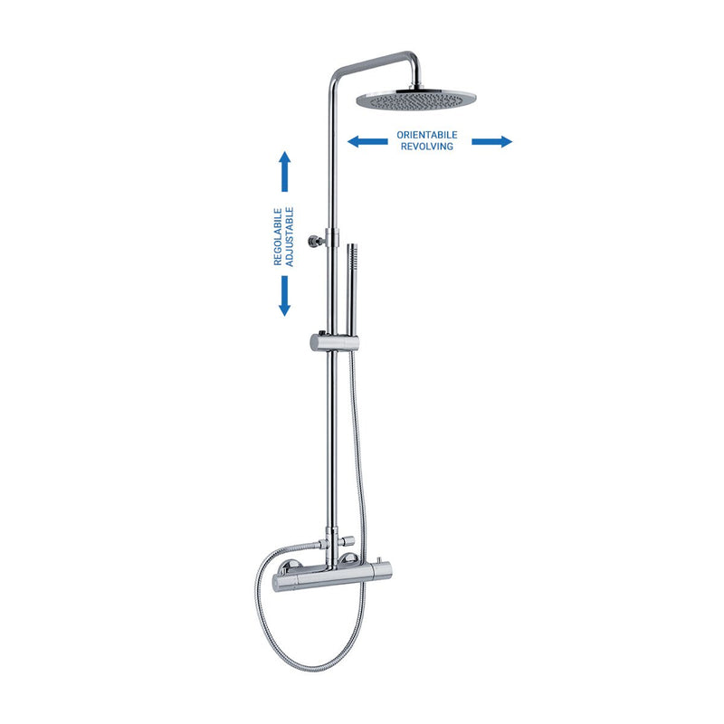 Colonna doccia C40 regolabile con termostatico TM1B e soffione Linz by CeramicStore | Lo specialista del tuo bagno