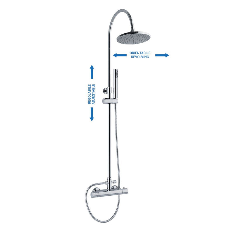 Colonna doccia C37 regolabile con termostatico TM1B e soffione 22cm by CeramicStore | Lo specialista del tuo bagno