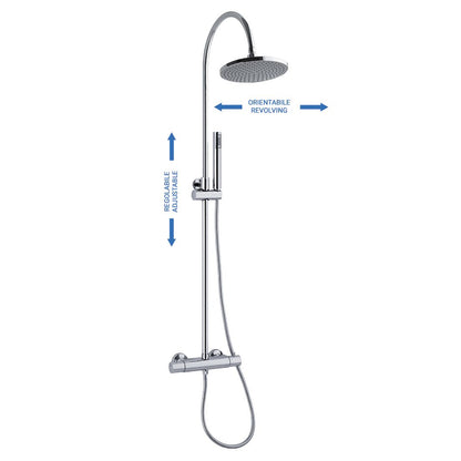 Colonna doccia C37 regolabile con termostatico TM3C e soffione 22cm by CeramicStore | Lo specialista del tuo bagno