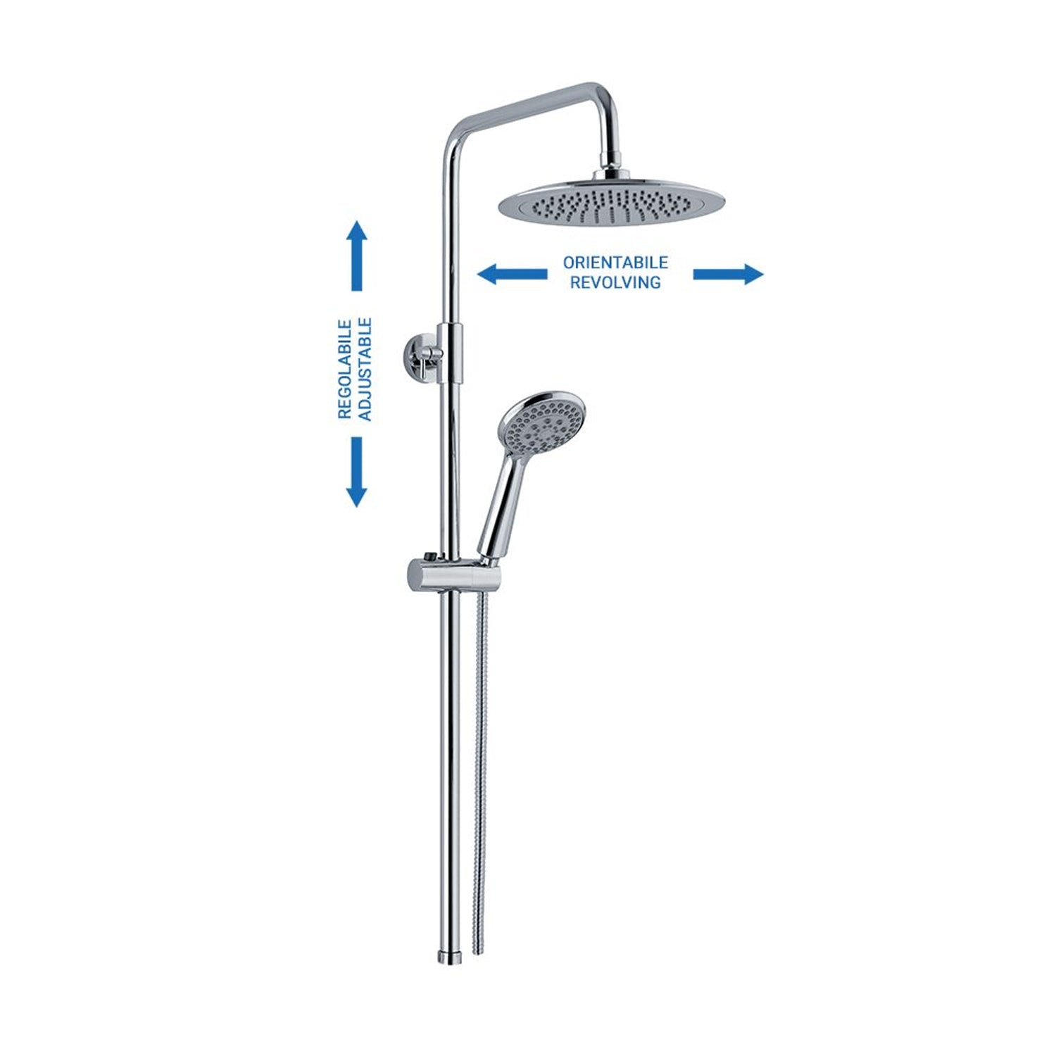 Colonna doccia C15 regolabile con attacco 3/4F e soffione 25cm by CeramicStore | Lo specialista del tuo bagno