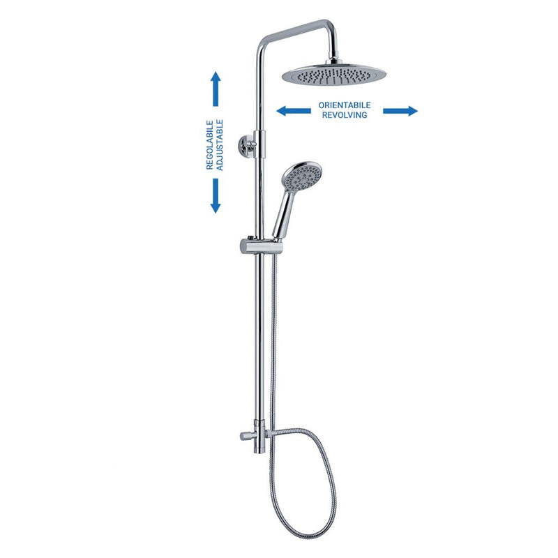 Colonna doccia C15 regolabile con deviatore, attacco 3/4F e soffione 25cm by CeramicStore | Lo specialista del tuo bagno